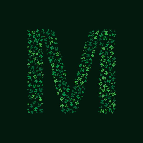 Letter M With Green Letter M Pattern