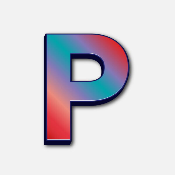Letter P Glossy Colorful Design