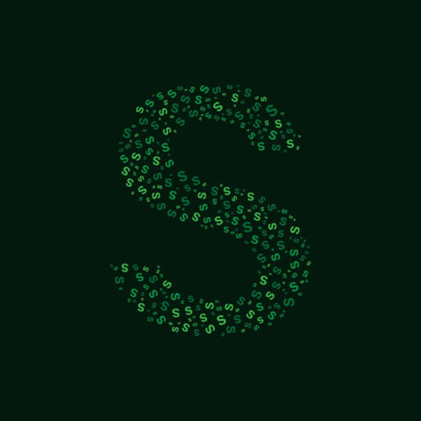 Letter S With Green Letter S Pattern
