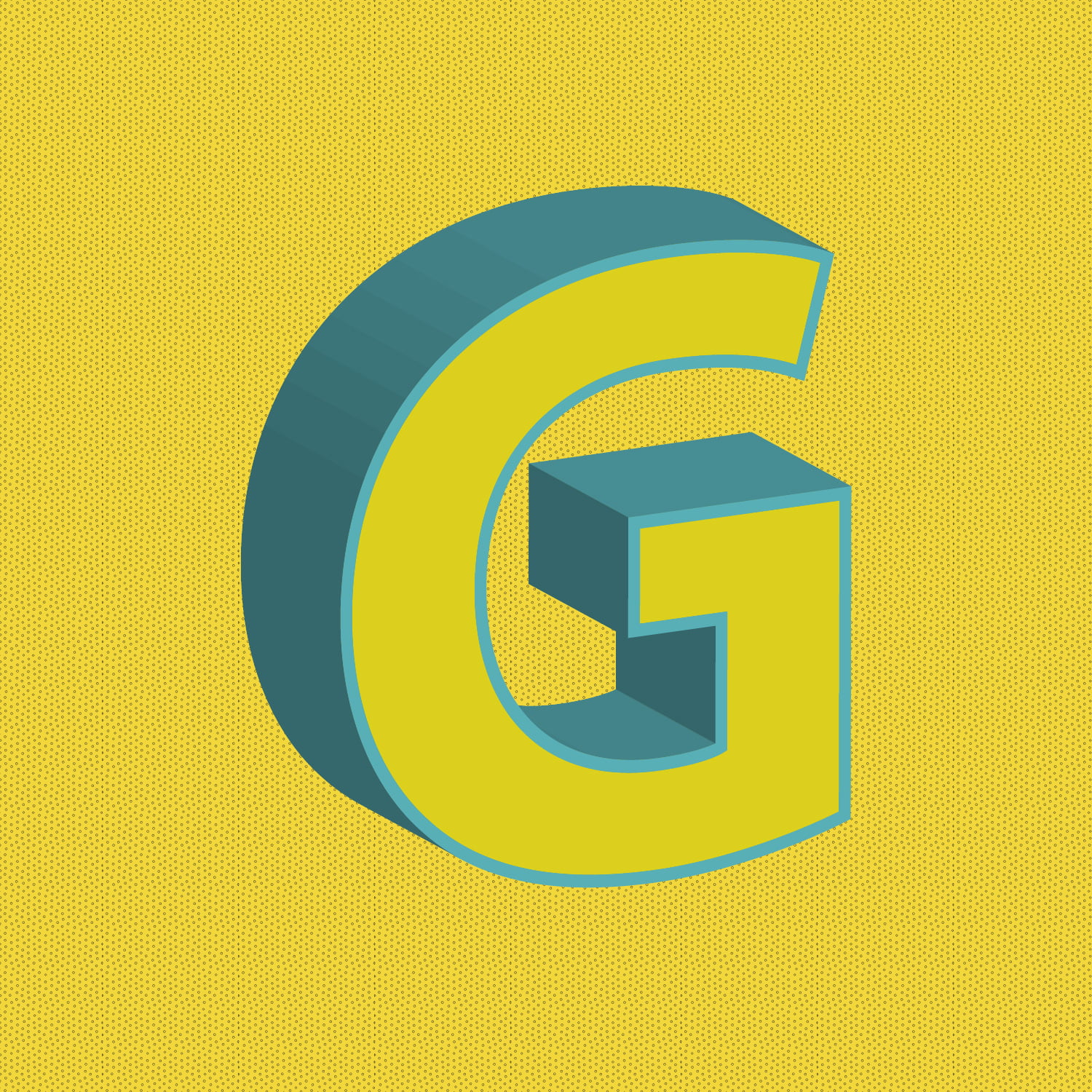 3D Yellow Letter G With Blue Border – Typostock