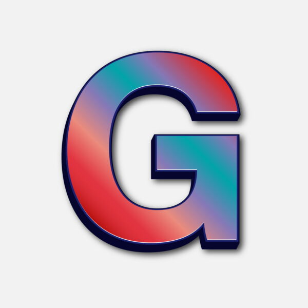 Letter G Glossy Colorful Design