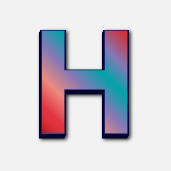Letter H Glossy Colorful Design
