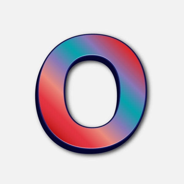 Letter O Glossy Colorful Design