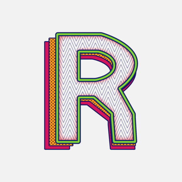 Letter R Pattern Design