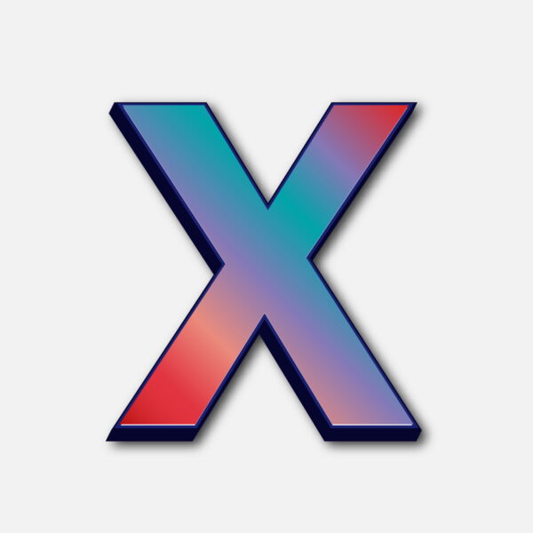 Letter X Glossy Colorful Design