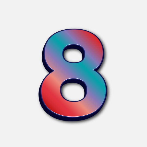 Number Eight Glossy Colorful Design