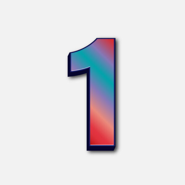 Number One Glossy Colorful Design