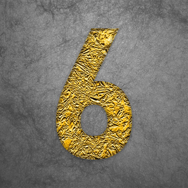 Number Six Gold Foil Design