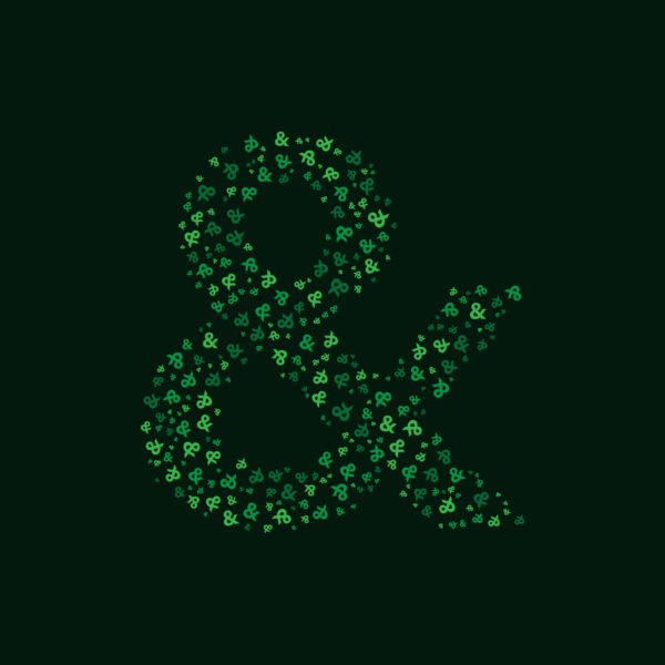 Ampersand Symbol With Green Ampersand Symbol Pattern