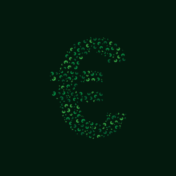 Euro Symbol With Green Euro Symbol Pattern