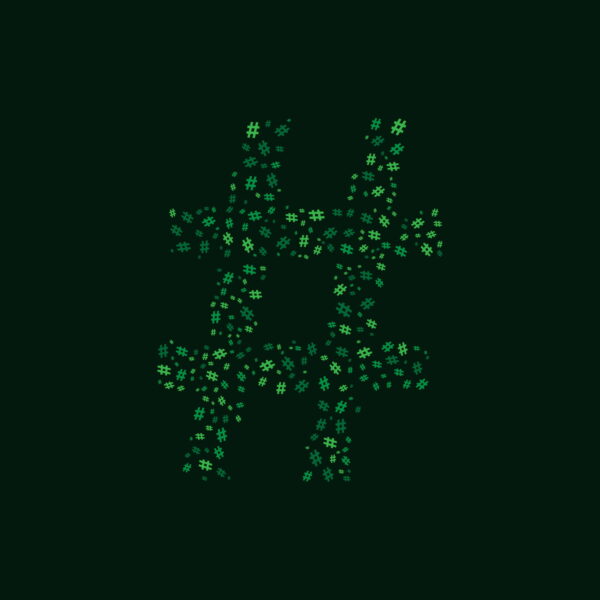 Hashtag Symbol With Green Hashtag Symbol Pattern