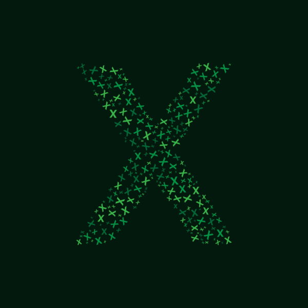 Letter X With Green Letter X Pattern