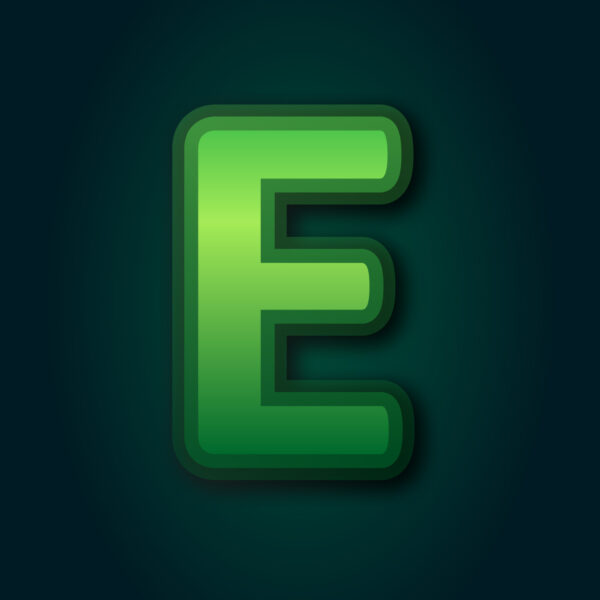 Letter E Green Layer Design