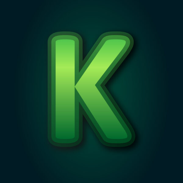 Letter K Green Layer Design