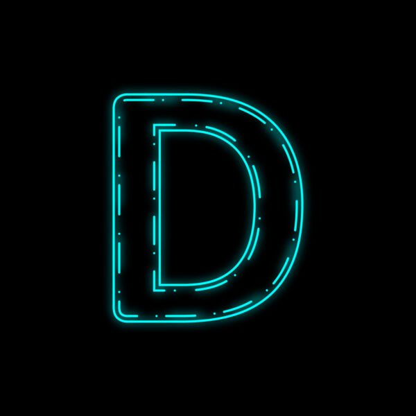 Letter D Neon Outline Design