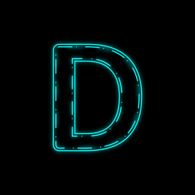 Letter D Neon Outline Design – Typostock