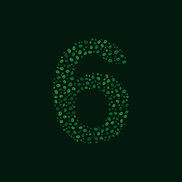 Number Six With Green Number Six Pattern