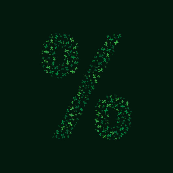 Percentage Symbol With Green Percentage Symbol Pattern