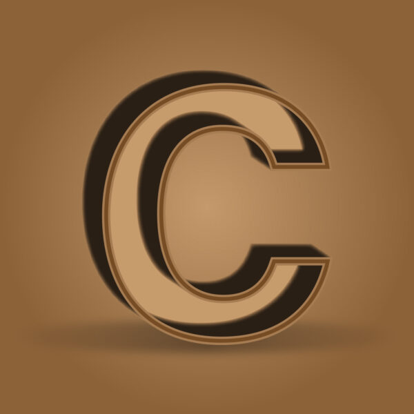 Letter C Chocolate Color Design