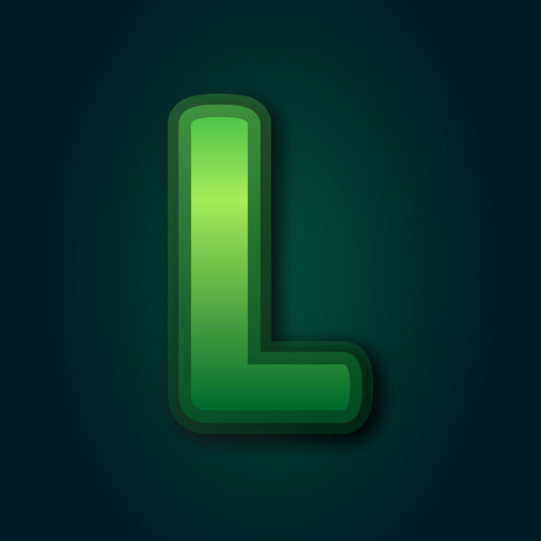 Letter L Green Layer Design