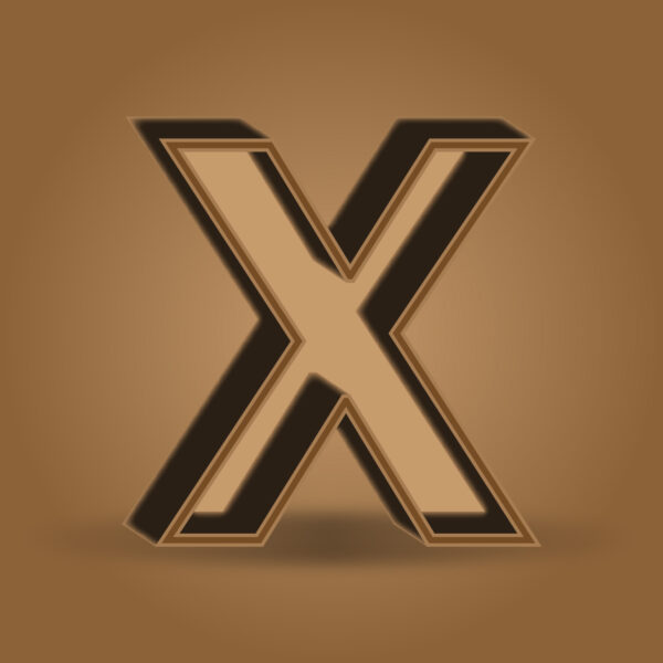 Letter X Chocolate Color Design
