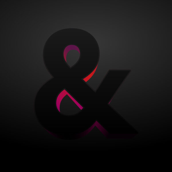 3D Ampersand Symbol Black Color Design