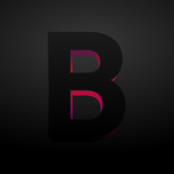 3D Letter B Black Color Design