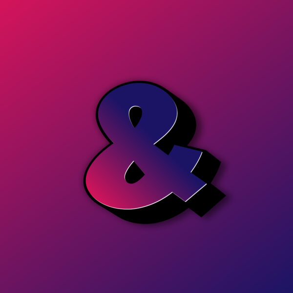 Bold Ampersand Symbol Colorful Design