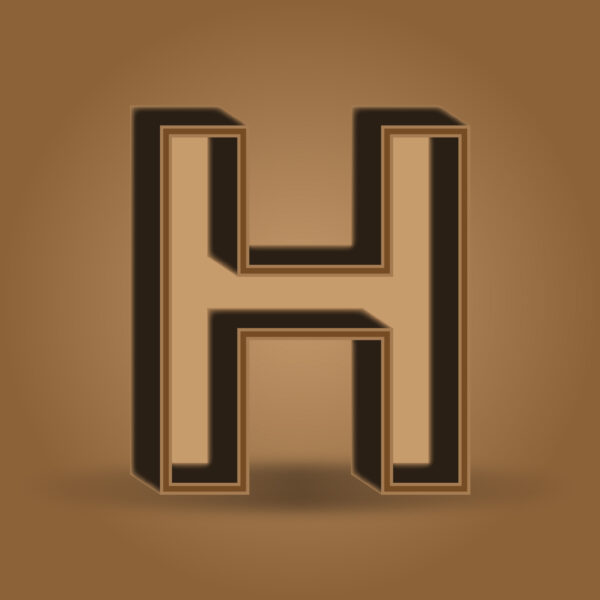 Letter H Chocolate Color Design