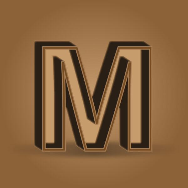 Letter M Chocolate Color Design