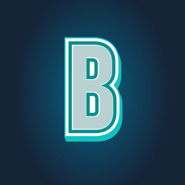 3D Letter B Tricolor Design