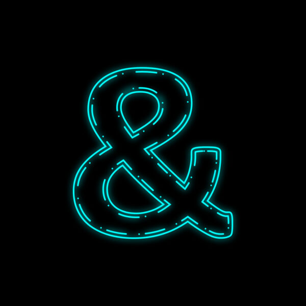 Ampersand Symbol Neon Outline Design