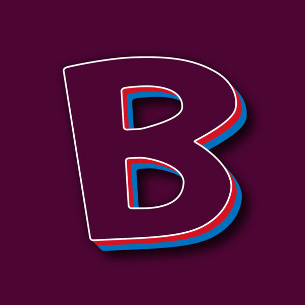 Letter B Tricolor Design With White Edges