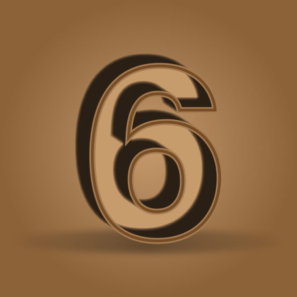 Number Six Chocolate Color Design