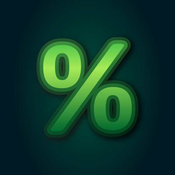 Percentage Symbol Green Layer Design
