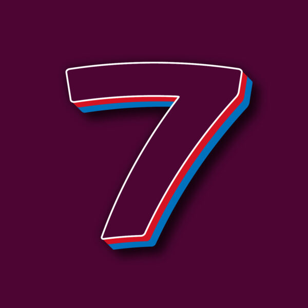 Number Seven Tricolor Design With White Edges