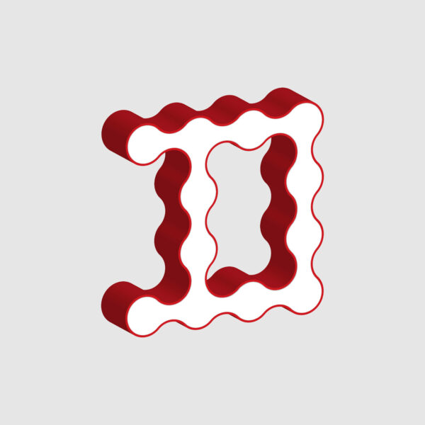 3D Letter D Curved Design