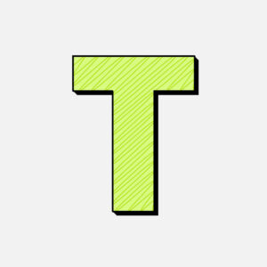 Letter T With Green Line Design