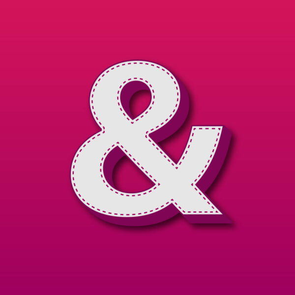 3D Ampersand Symbol Stitched Design