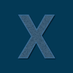Letter X Denim Texture Design