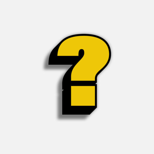 3D Yellow Question Symbol With Black Border