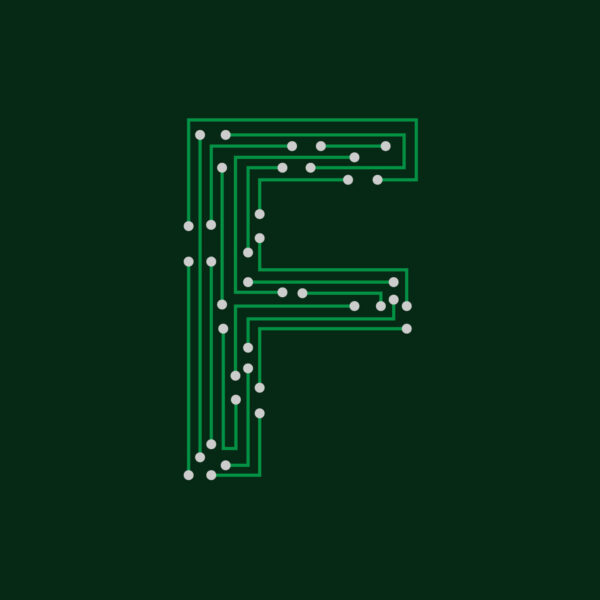 Letter F Circuit Board Design
