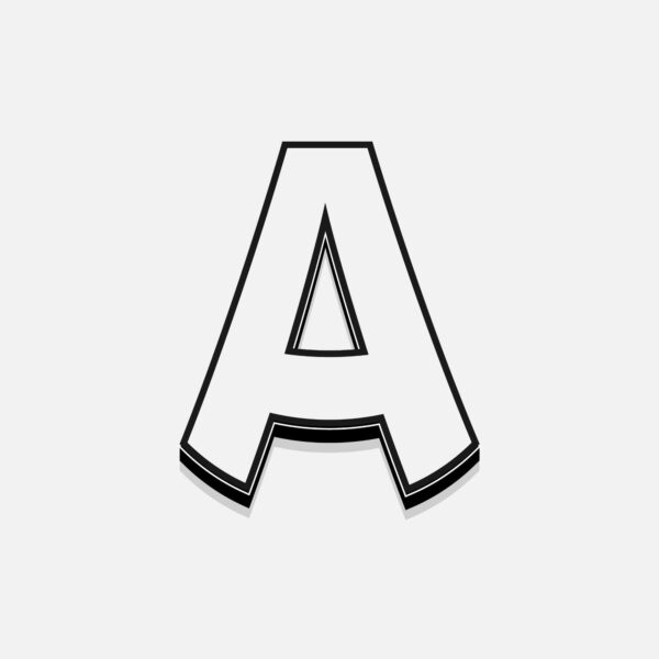 White Letter A With Black Border